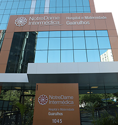 "Fachada NotreDame Intermédica Hospital e Maternidade Guarulhos"